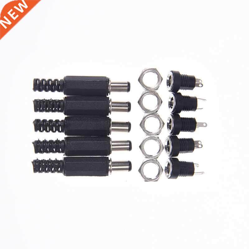 5pcs 5.5x2.1mm Dc Power Supply Jack Plug Socket Female Panel