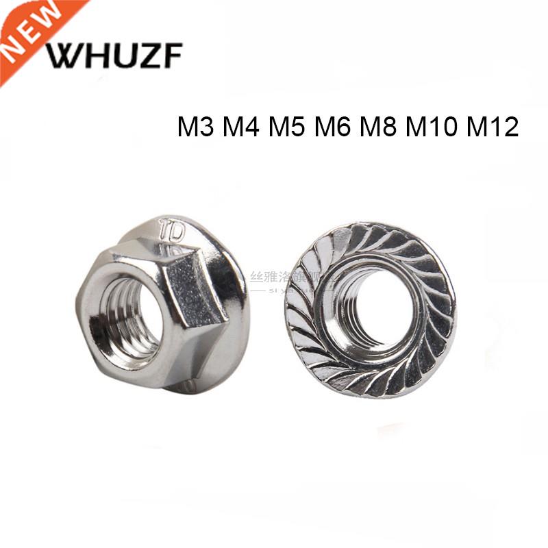 *10/25/50/55pcs Stainless Steel Hexagon Flange Nut M3 M4 M5