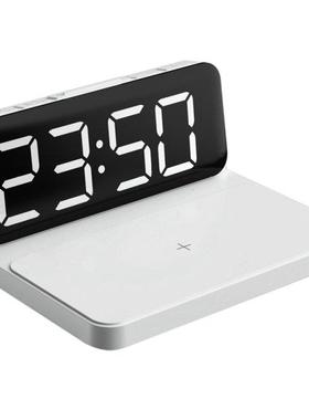 Digital Alarm Clock With 10W Qi Wireless Charging,Large LED