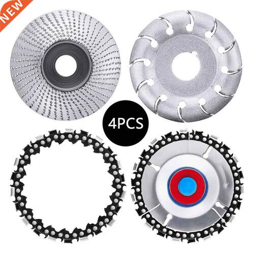 4Pcs Grinder Chain Disc Set Wood Grinding Wheel 12 Teeth Woo