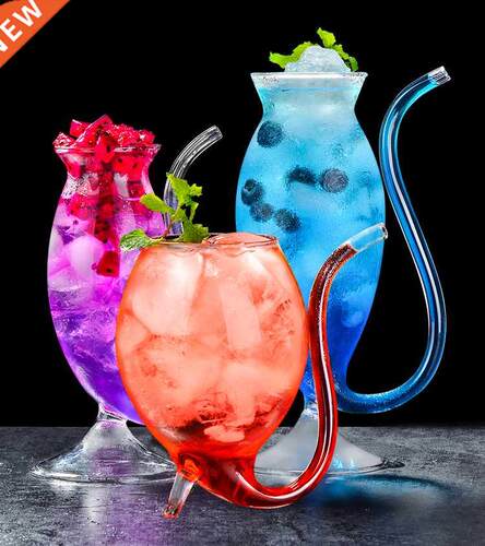HOT SALE Wine Whiskey Glass Heat Resistant Sucking Juice Mil