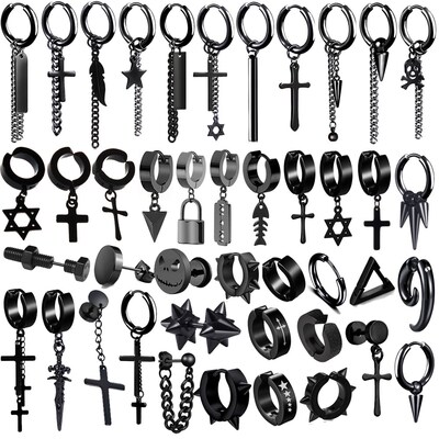 New Popular 1Pair Stainless Steel Ear Stud/Ear Clip Dangle E