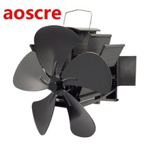 5 Blades Heat Powered Stove Fan Wall Mounted with Magnetic T