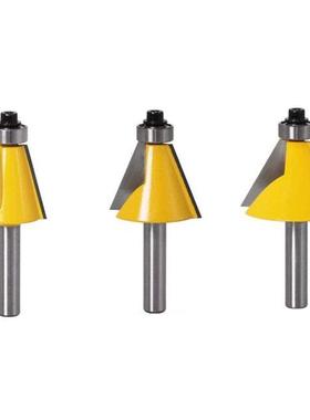 3Pcs 8Mm Shank Chamfer & Bevel Edging Router Bit Wood Mi