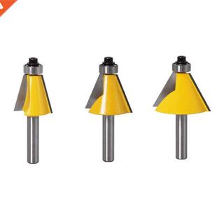3Pcs 8Mm Shank Chamfer & Bevel Edging Router Bit Wood Mi