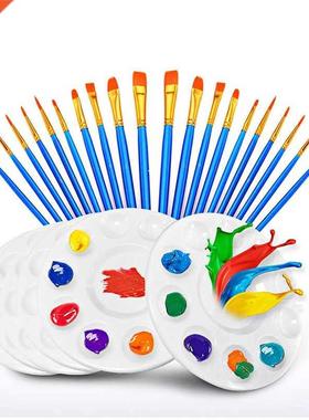 20 Pcs Paint Pallet Brushes with 6Pcs Paint Trays 适用于A