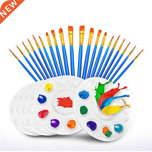 20 Pcs Paint Pallet Brushes with 6Pcs Paint Trays 适用于A