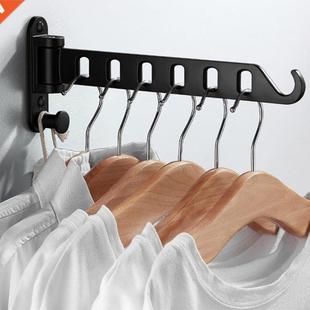 Rack Clothes Swivel Folding Aluminum Hanger Black