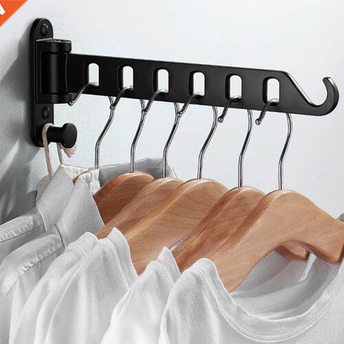 Aluminum Black Clothes Rack Swivel Folding Clothes Hanger Wa