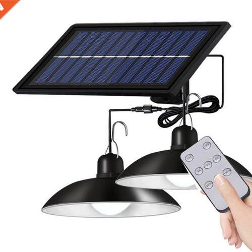 Solar Pendant Lights Double/Single Head Indoor Outdoor Solar