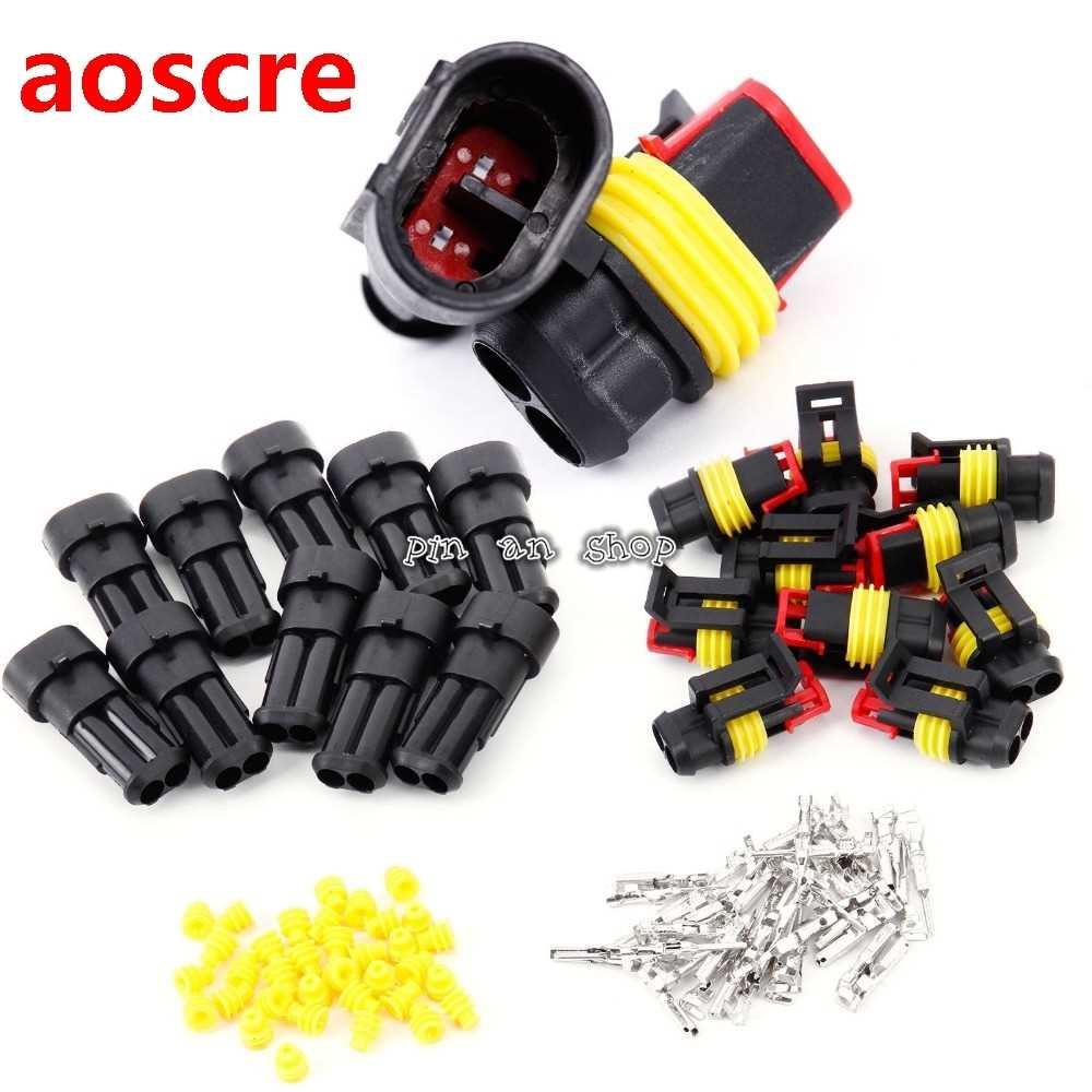 Promotion! 10 Kit 2 Pin Way Waterproof Electrical Wire Conne