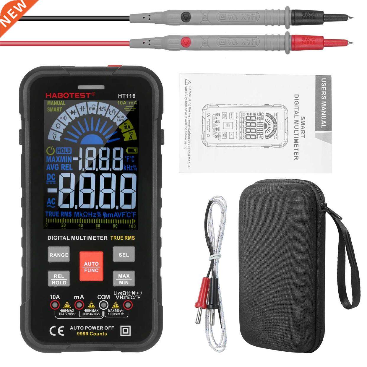 HABOTEST HT116 Digital Multimeter 9999 Counts True RMS Auto-