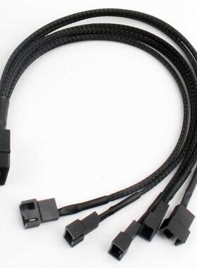 0cm 4pin IDE Molex to 4-Port Black Sleeved Cooler Cooling