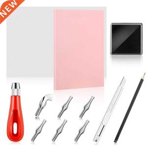 Rubber Stamp Making Kit Block Printing Tool Kit, Linoleum Cu