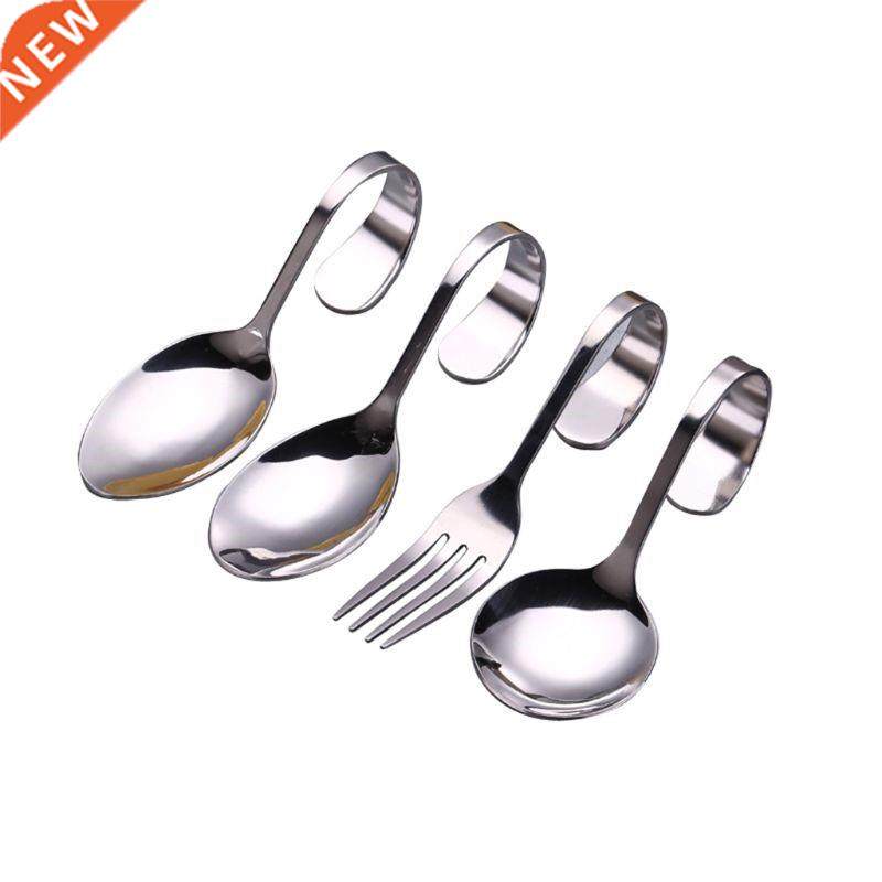 6pcs Stainless Steel Curved Handle Salad Spoon 适用于k Kitch