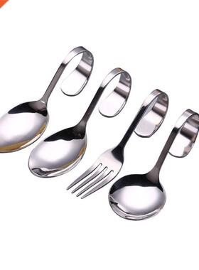 6pcs Stainless Steel Curved Handle Salad Spoon 适用于k Kitch
