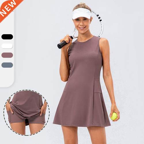 One-piece tennis skirt yoga fitness brocade nude breathable