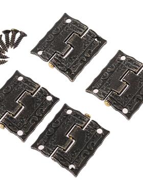 4 Pcs Furniture Fittings Antique Bronze Cabinet Hinges Furni