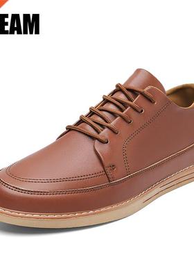 2022 Sprng Men Leather Casual Shoes Oxford Lace Up Busness