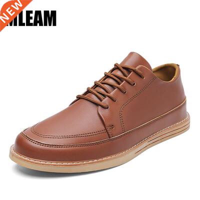 2022 Sprng Men Leather Casual Shoes Oxford Lace Up Busness