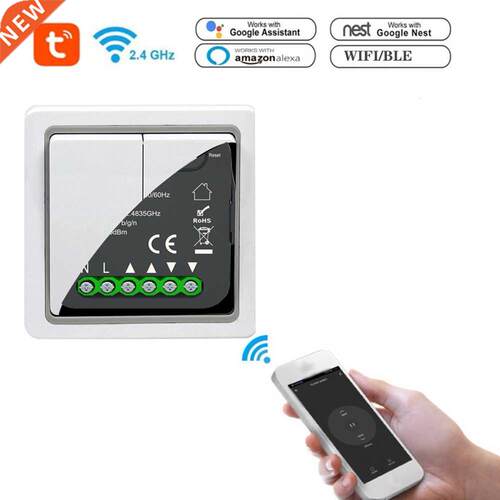 3A Tuya Wifi Mini DIY Smart Curtain Switch Push Module Suppo