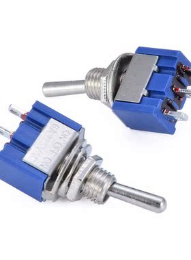 10pcs Dark Blue 3-Position SPST Latching Switch Mini Toggle