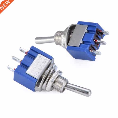 10pcs Dark Blue 3-Position SPST Latching Switch Mini Toggle