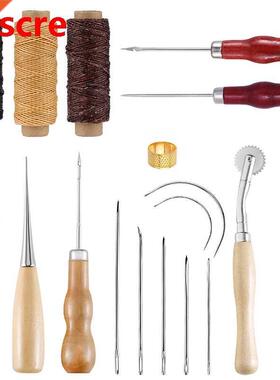 18Pcs Leather Sewing Kit With Large-Eye Stitching Needle Wax
