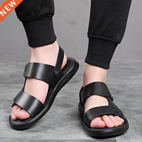 Summer Leather Sandals Men Outdoor Breathable Beach Shoes Fl