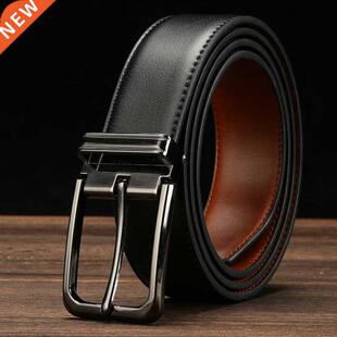 High Quality Cowhide Genuine Leather Belts Men Pin Buckle Je