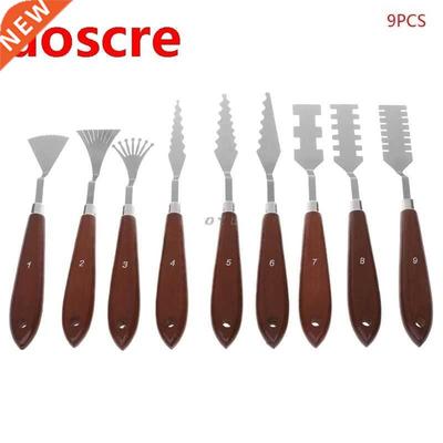 9pcs Professional Stainless Steel Artist Oil Painting Palett