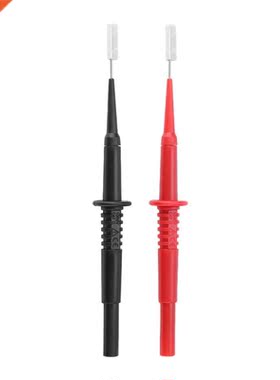 2 Pcs Test Probes Black Red Banana Plug Socket Insulated Mul