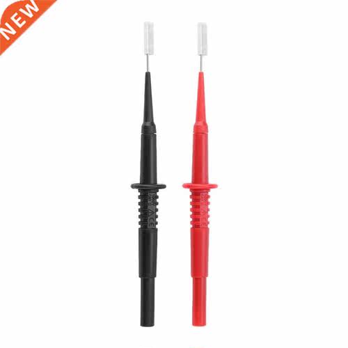 2 Pcs Test Probes Black Red Banana Plug Socket Insulated Mul