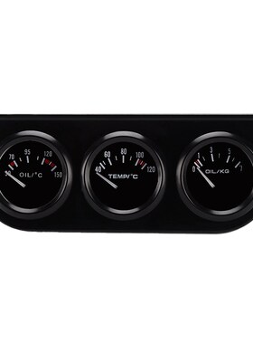 DC 12V 52mm Triple kit Oil Temp Gauge Water Temp Gauge Tempe