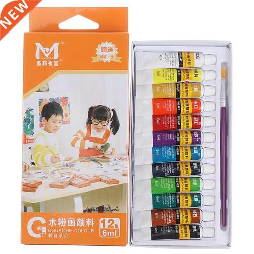 12 Color Professionl crylic Pint Wtercolor Set Hnd Wll