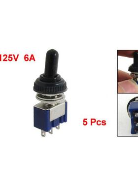 5 Pcs AC 125V 6A ON/OFF/ON 3 Position SPDT 3 Pins Switch wit