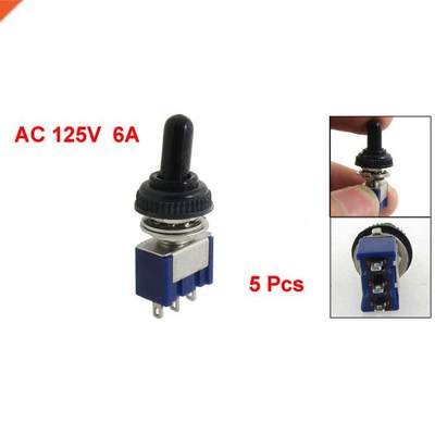 5 Pcs AC 125V 6A ON/OFF/ON 3 Position SPDT 3 Pins Switch wit