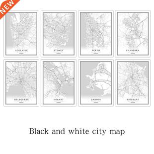 Australia Creative city map Melbourne Abstract Canvas Paint