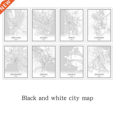 Australia Creative city map Melbourne Abstract Canvas Paint