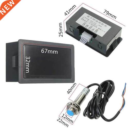 Blue 4 LED Tachometer RPM Speed Meter Detector Speedometer W