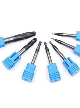 7 Pieces of Cemented Carbide Double-Edged End Mills, Ball No