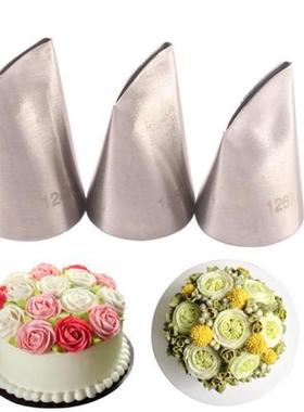 #124K#125K#126K 3pcs Rose Petal Pastry Nozzles Stainless Ste