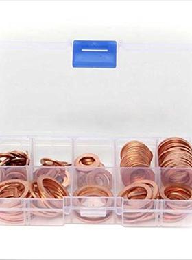 120Pcs 8 Sizes Assorted Solid Copper Crush Washers Seal Asso