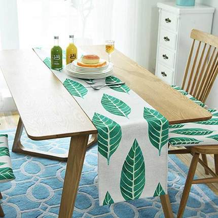Nordic Monstera Table Runner Dining Table Mat Plant Leaf Non