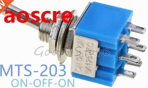 5pcs/LOT Light BlueToggle Switches VE068 P5 6-Pin DPDT ON-OF