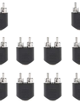 10Piece 2-RCA Male to 3.5mm Female Stereo AV Audio Y Splitte