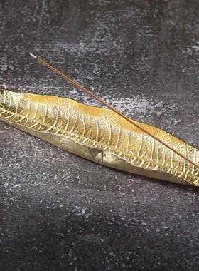 Gold Leaf Backflow ncense Burner Aromatherapy Fragrance Hol