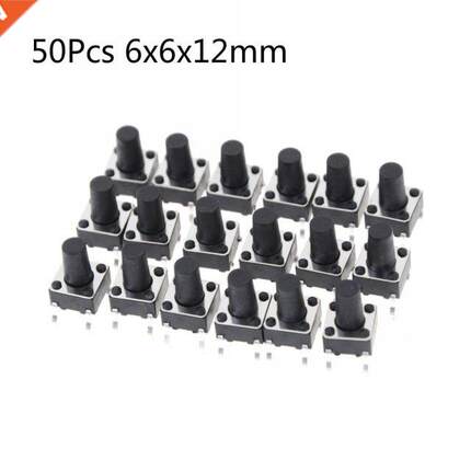 50Pcs 6x6x12mm 2 Pin Micro Momentary Push Button Tactile Swi