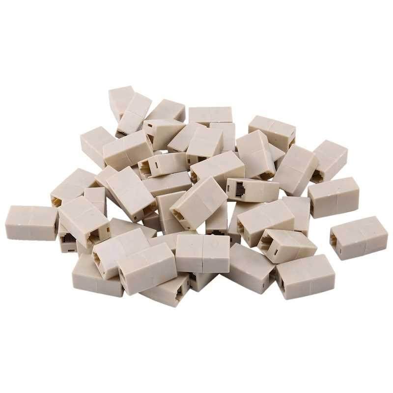 50Pcs Network Ethernet Lan Cable Joiner Bilateral 8 Pins Cou
