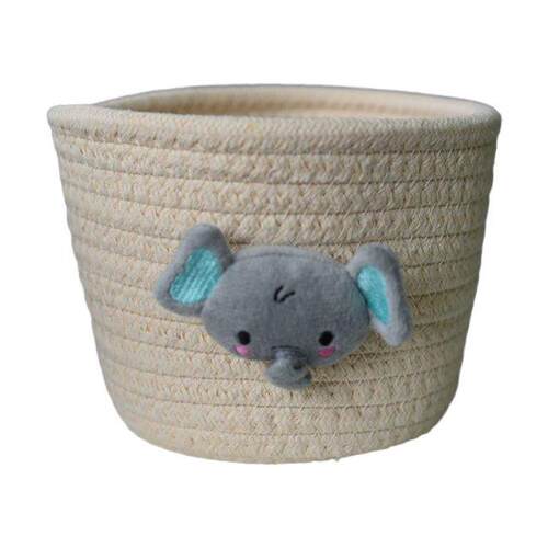 Cartoon Animals Hand Woven Storage Basket Kids Toys Desktop